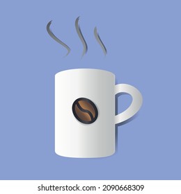 shiny cup coffee gradient color realistic vector illustration	