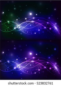 Shiny curve pattern background in blue tone vector illustration