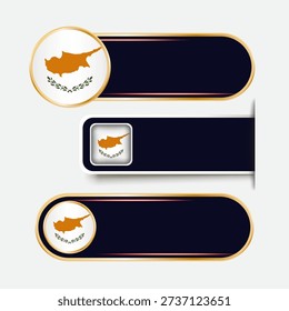 Shiny Cyprus Flag Banners Set