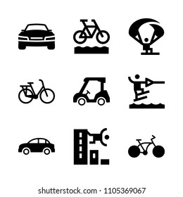 shiny, danger, background and model icons in Sport vector set. Graphics for web and design
