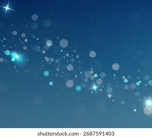 Shiny Dark Blue Bokeh Vector Background For Science And Space