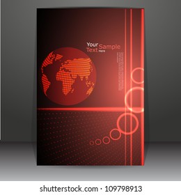 Shiny dark folder,with earth illustration design