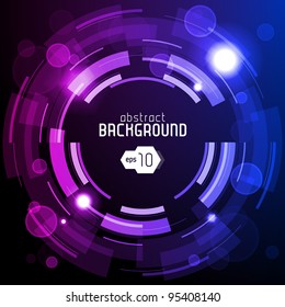 Shiny Dark Round Background Blue Violet Purple EPS10
