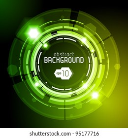 Shiny Dark Round Background Green EPS10