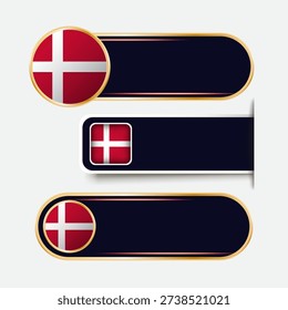 Shiny Denmark Flag Banners Set