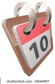 A shiny desk calendar vector illustration with dynamic perspective. Can be used as an icon or illustration in its own right.