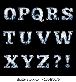 Shiny diamond alphabet letters (uppercase) - eps10