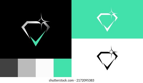 Shiny Diamond check Logo Design Concept 