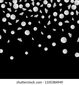 Shiny diamond gems falling isolated. Beautiful luxury jewelry brilliant elegance glowing stones.