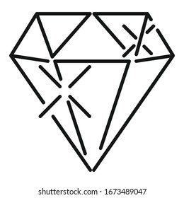 Ein glänzendes Diamantsymbol. Outline glänzende Diamant-Vektorillustration Symbol für Webdesign einzeln auf weißem Hintergrund