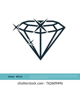 Shiny Diamond Icon Vector Logo Template Illustration Design. Vector EPS 10.