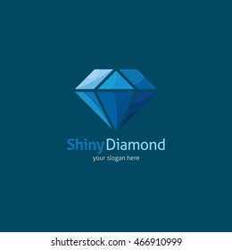 Shiny Diamond Logo Design Template. Vector Illustration