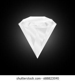 Shiny diamond on black background