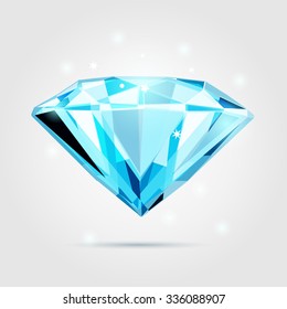 Shiny Diamond realistic vector illustration