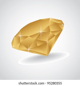Shiny diamond with shadow - illustration
