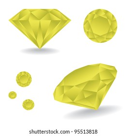 Shiny diamond with shadow - illustration