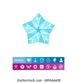 Shiny diamond star vector icon