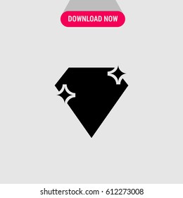 Shiny Diamond Vector Icon, The symbol of bright brilliant. Simple, modern flat vector illustration for mobile app, website or desktop app  