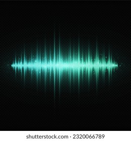 Shiny digital equalizer background. Luminous music equalizer concept. Sparkle sound wave on transparent background.