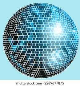 Shiny disco ball, captivating nightclub decoration perfectly rendered in vector