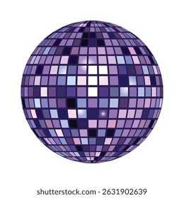 Shiny disco ball halftone photocopy stipple effect collage element with sparkling reflections isolated on white background for party and celebration theme