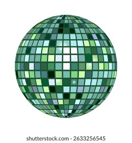 Shiny disco ball halftone photocopy stipple effect collage element with sparkling reflections isolated on white background for party and celebration theme
