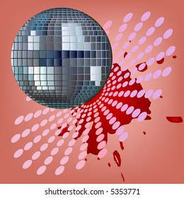 Shiny disco ball vector illustration.