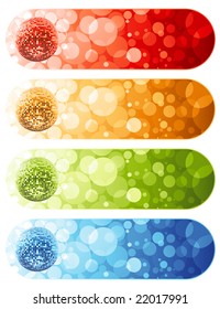 Shiny disco balls. Banners. Vector illustration.