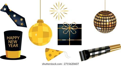 Shiny Disco Balls and Cutout Hands Halftone Collage, Retro Party Elements Vector Set