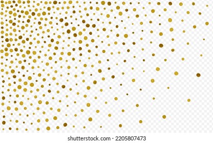 Shiny Dot Glamour Vector Transparent Background. Art Confetti Postcard. Yellow Sparkle Golden Banner. Rain Bridal Card.
