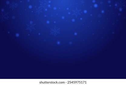 Shiny Dots Vector Blue Background. Silver Christmas Snowstorm Pattern. Elegant Stars Banner. Xmas Snowflake Illustration.