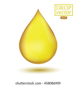 Shiny drop isolated on white background. Vector illustration.