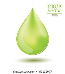 Shiny drop isolated on white background. Vector illustration.