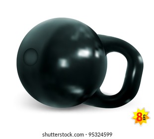 Shiny dumbbell weights. Mesh & gradients only.