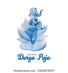 brillante fondo de bienvenida durga pooja con elegante diseño de diosa 