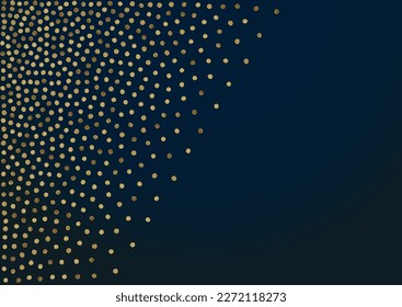 Shiny Dust Art Vector Black Background. Golden Rain Background. Yellow Splash Isolated Illustration. Round Rich Invitation.