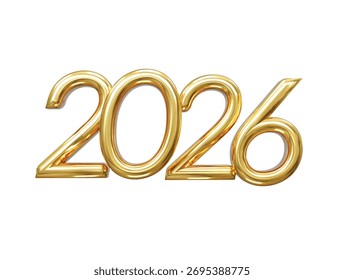 Efecto brillante oro Año Nuevo efecto de texto 2026 elemento