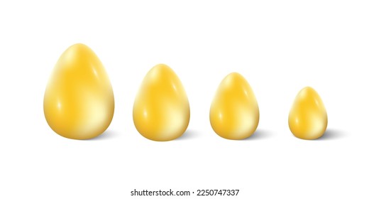 shiny eggs. 3d template. Modern realistic 3d design. Vector illustration.