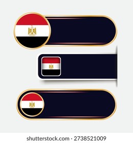Shiny Egypt Flag Banners Set