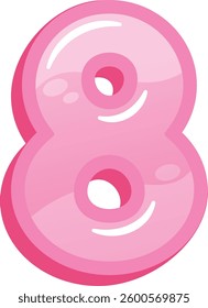Shiny eight number vector illustration