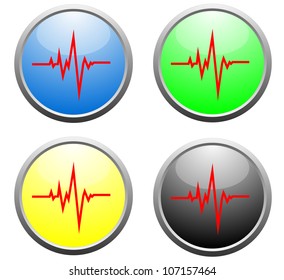 Shiny EKG buttons vector