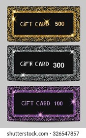 Shiny elegant vertical gift cards
