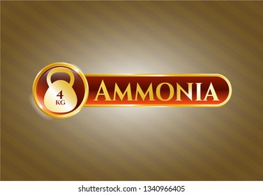  Shiny emblem with 4kg kettlebell icon and Ammonia text inside