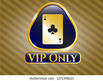  Shiny emblem with ace of clover icon and VIP Only text inside
