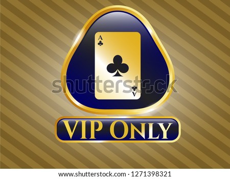  Shiny emblem with ace of clover icon and VIP Only text inside