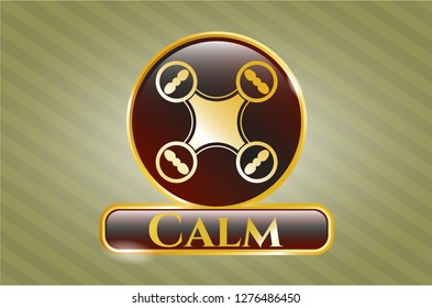  Shiny emblem with air drone icon and Calm text inside