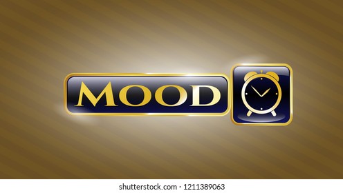  Shiny emblem with alarm clock icon and Mood text inside