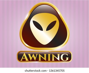  Shiny emblem with alien icon and Awning text inside