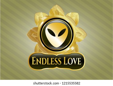  Shiny emblem with alien icon and Endless Love text inside