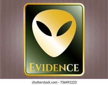  Shiny emblem with alien icon and Evidence text inside